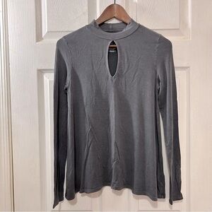 American Eagle Outfitters Soft & Sexy Women's Mock Neck T-shirt Gray Sz Small
